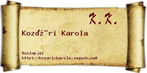 Kozári Karola névjegykártya